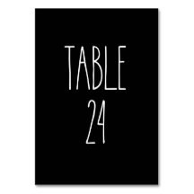 Tabelle 24 Rohe Dunn-schwarze Tischkarte