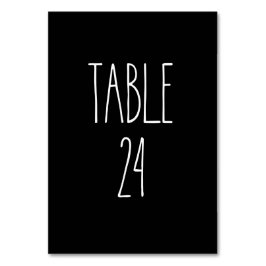 Tabelle 24 Rohe Dunn-schwarze Tischkarte Tischnummer