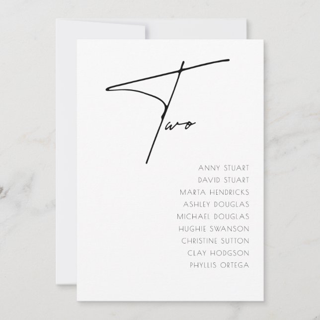 Tabelle 2 Vorlage für moderne Hochzeitstile Tischn (Vorderseite)