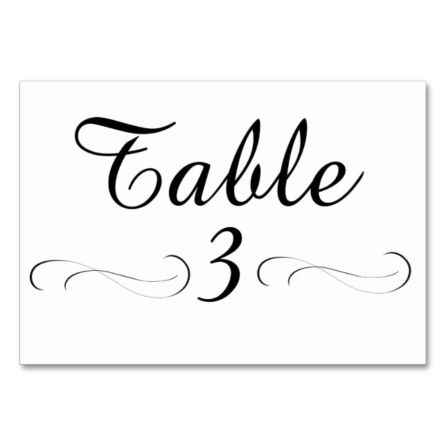 Tabelle 3 Tabelle Tischnummer (Vorderseite)
