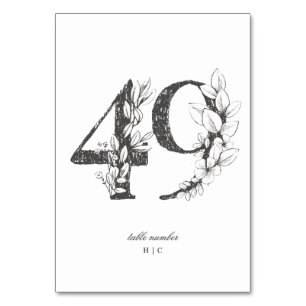 Tabelle 49 Schöne blumengezeichnete Kranzkrauthoch Tischnummer