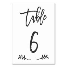 Tabelle 6 | Einfache Schwarze Handschrift Brushed 