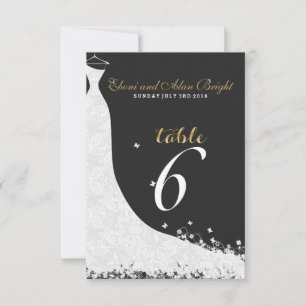 Tabelle 6: Elegantes weißes Spitzen-Hochzeitskleid Einladung