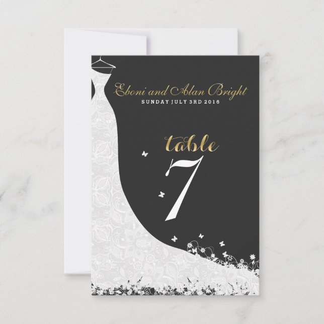 Tabelle 7 der eleganten weißen Spitzen-Hochzeitskl Einladung (Vorderseite)