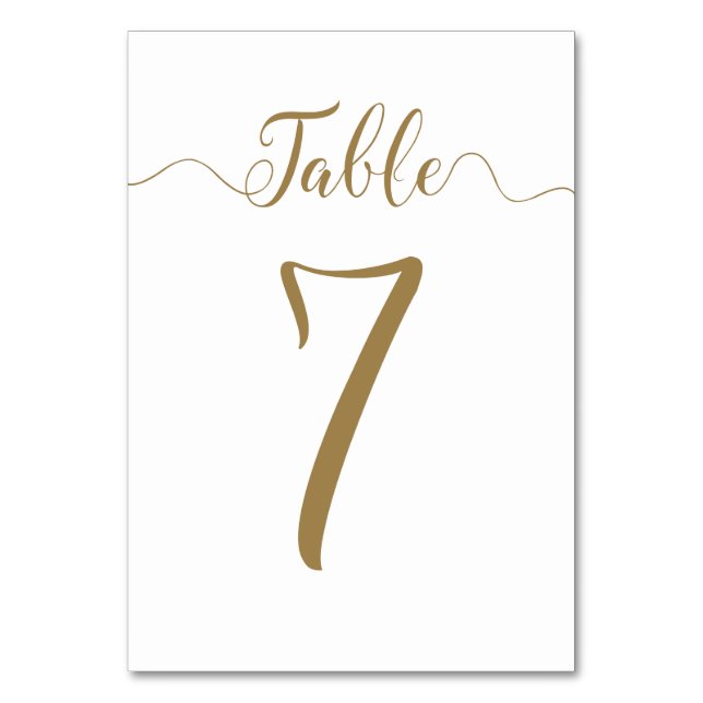 Tabelle 7 von 30 Hochzeiten Tischnummern Gold (Vorderseite)