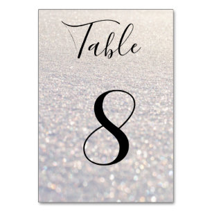 Tabelle 8, benutzerdefinierter, weißer Glitzer Tischnummer