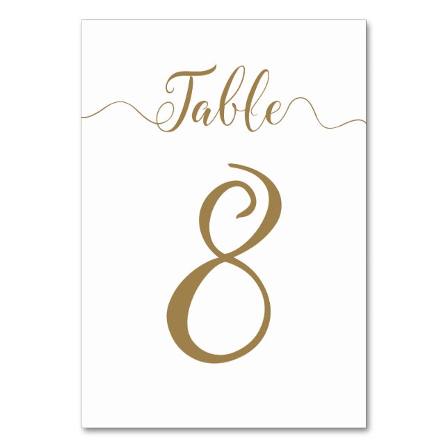 Tabelle 8 Gold-Hochzeiten-Tischnummern Tischnummer (Vorderseite)