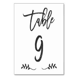 Tabelle 9 | Einfache Schwarze Handschrift Brushed  Tischnummer