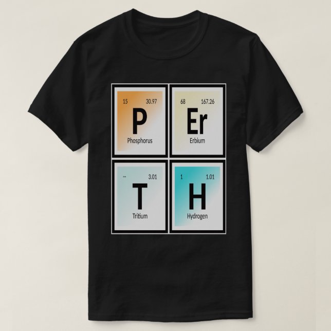 Tabelle der Elemente von Perth T-Shirt (Design vorne)