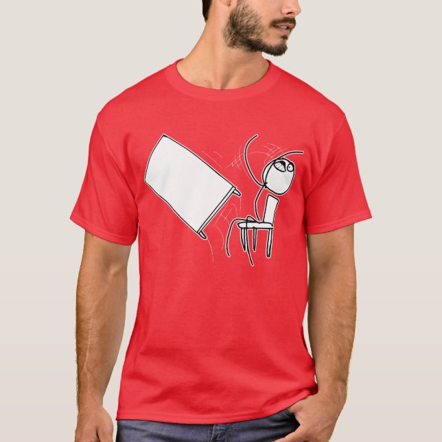 Tabelle drehen das Umdrehen des Raserei-Gesichtes T-Shirt (Vorderseite)