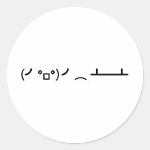 Tabelle drehen das Umdrehen von ASCIIEmoticon um Runder Aufkleber