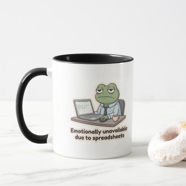 Tabelle Frosch Lustiger Bürobecher Tasse (Mit Donut)