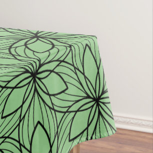 Tabelle für geometrische Schwarz- und Grüne Kuns Tischdecke