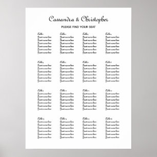 Tabelle für Hochzeitstiefel schwarz-weiß Poster