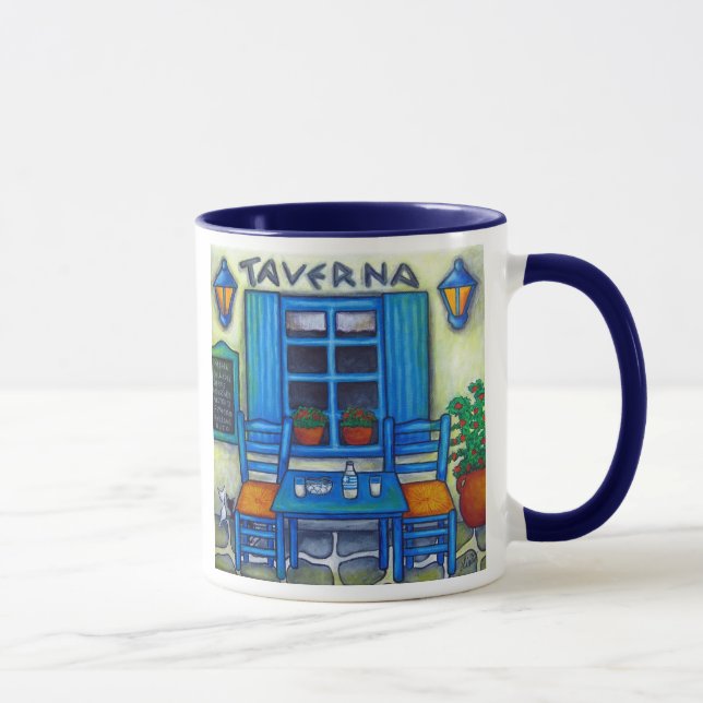 Tabelle für zwei in der Griechenland-Kaffee-Tasse Tasse (Rechts)