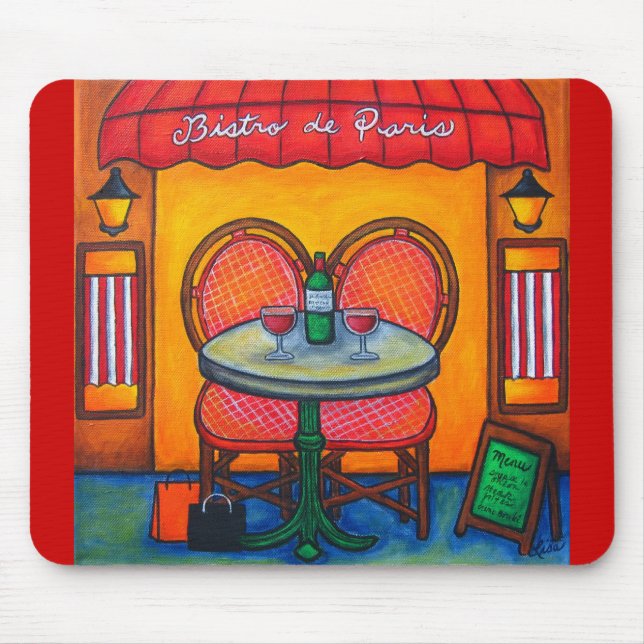 Tabelle für Zwei in Paris Mouse Pad Mousepad (Vorne)