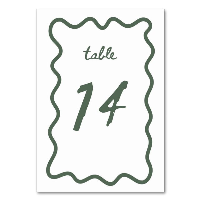 Tabelle Karte 14 (Vorderseite)