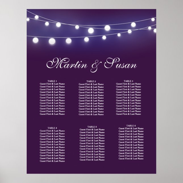 TABELLE PLANER Sitzplatz magenta Poster (Vorne)