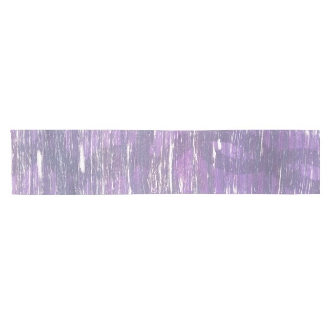 Tabelle Plum | Lila Silber-Spritzer Pinselstrich Kurzer Tischläufer (Horizontal)