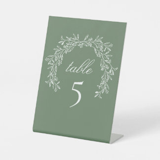 Tabelle "Sage Green Luxe Klassisches botanisches W Sockelschild