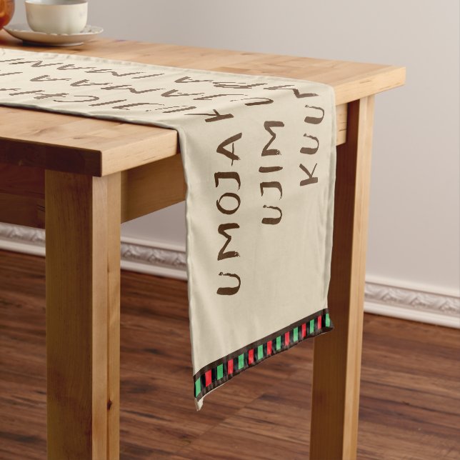 Tabellen-Läufer Kwanzaa-Prinzip-| Kurzer Tischläufer (Beispiel)
