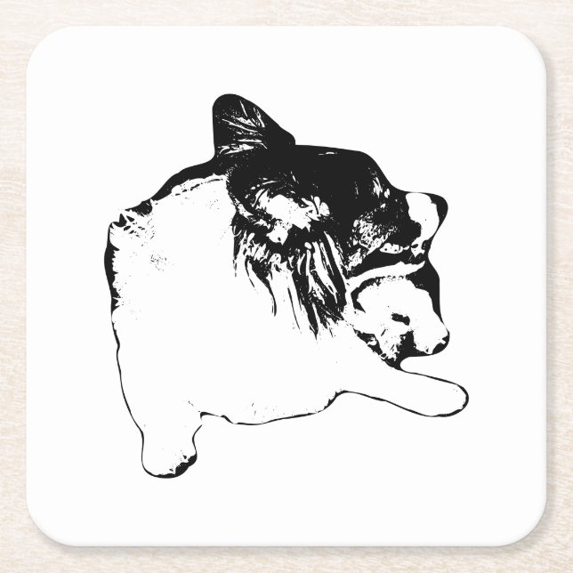 Tabellenbereich: Corgi-Kontur Rechteckiger Pappuntersetzer (Vorderseite)