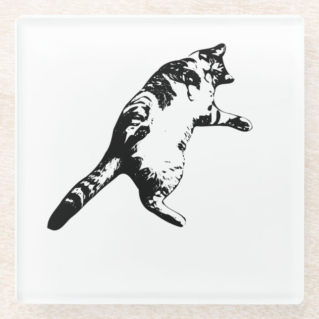Tabellenbereich: Tabby-Kontur Glasuntersetzer (Vorderseite)