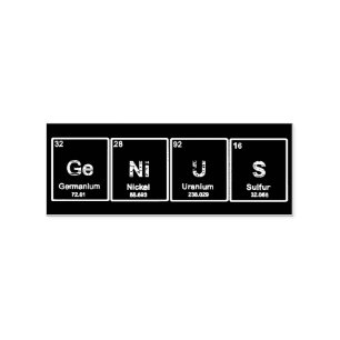 Tabellenelement-Briefmarke des Genies periodische Gummistempel