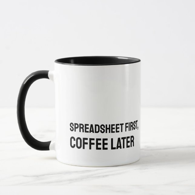 Tabellenkalkulationstabelle Funny Mug Tasse (Links)