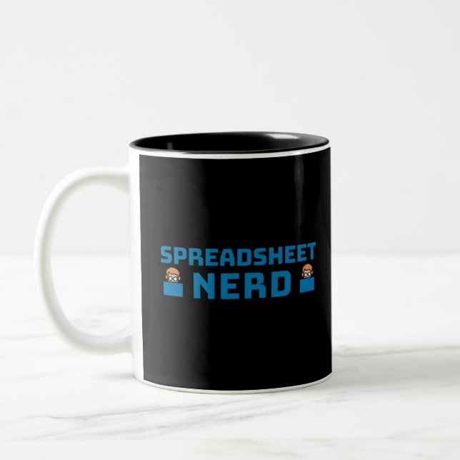 Tabellenkalkulationstabelle Nerd Zwei-Tonen-Kaffee Zweifarbige Tasse (Links)