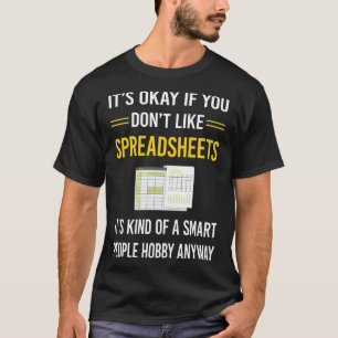 Tabellenkalkulationstabellen für intelligente Mens T-Shirt