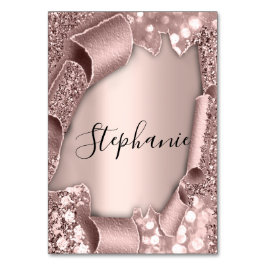 Tabellenname Tag Rose Glam Glitzer 3D Hochzeit Tischnummer