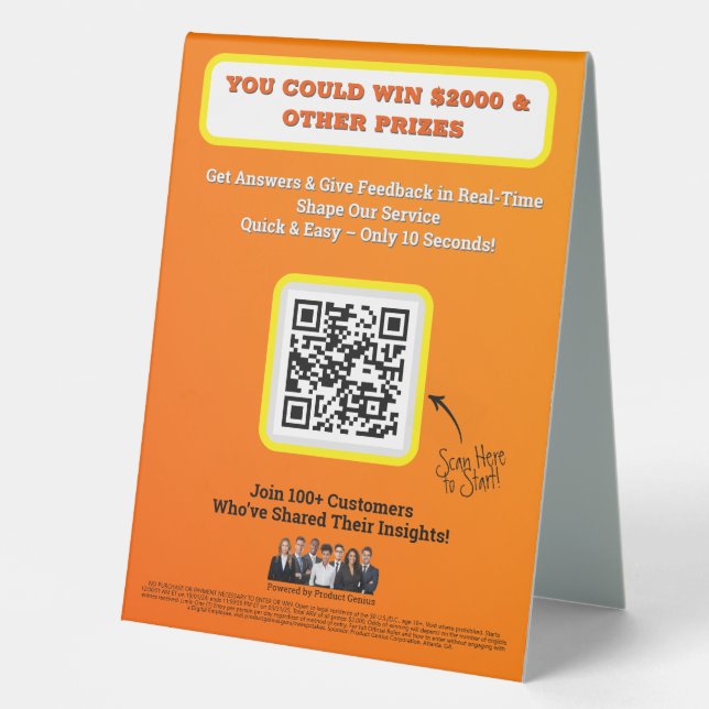 Tabellenzelt Tischaufsteller (Vorderseite)