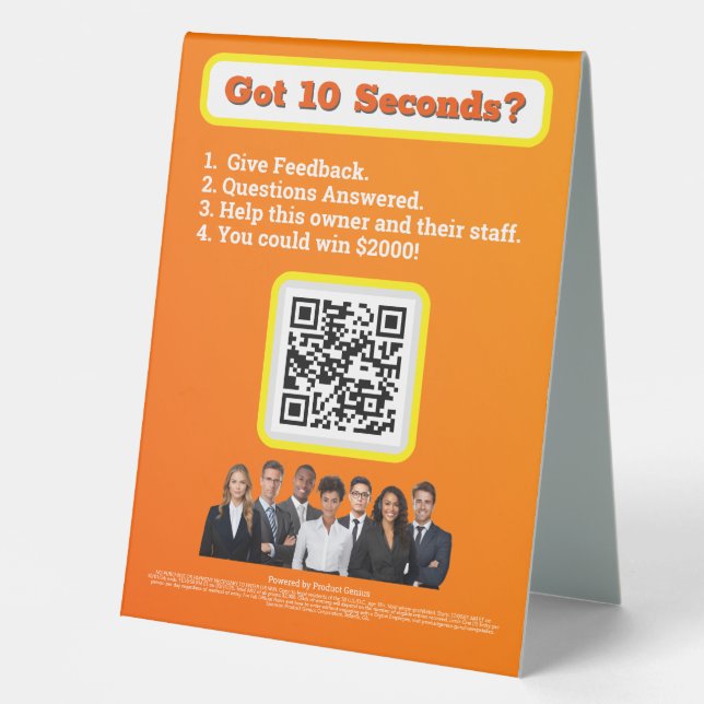 Tabellenzelt Tischaufsteller (Vorderseite)