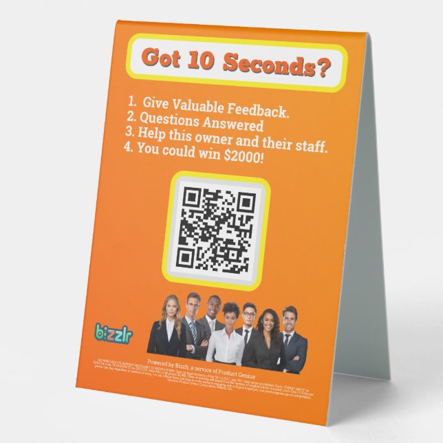 Tabellenzelt Tischaufsteller (Vorderseite)