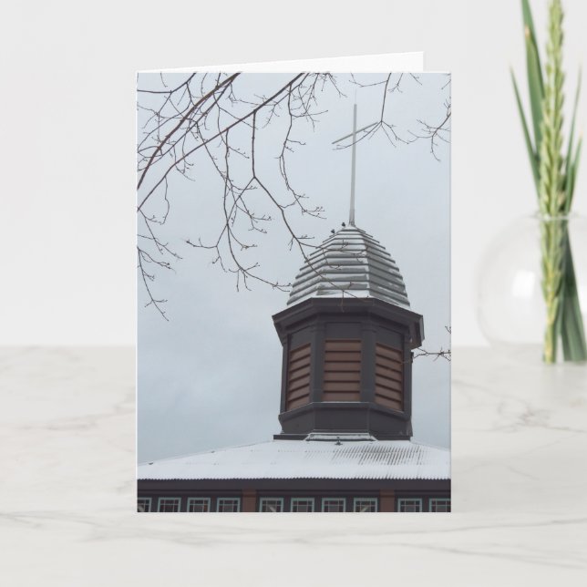 Tabernacle Cross in Snow - Martha's Vineyard Karte (Vorderseite)