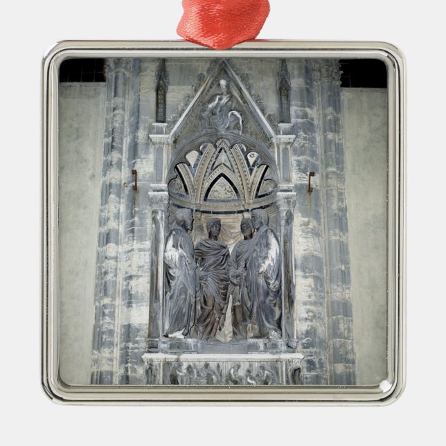 Tabernacle mit vier gekrönten Heiligen Silbernes Ornament (Vorne)