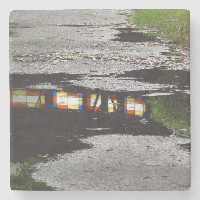 Tabernacle Window Reflection - Martha's Vineyard Steinuntersetzer (Vorderseite)