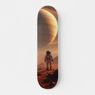 Tabla de Skate Astronauta  en Luna de Saturno Skateboard