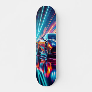Tabla de Skate Carro con Reflejos de Colores  Skateboard