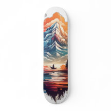 Tabla de Skate con Paisaje Artístico Montañés