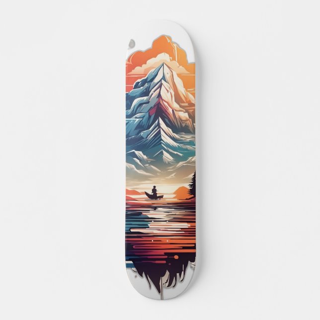 Tabla de Skate con Paisaje Artístico Montañés Skateboard (Vorne)