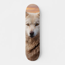 Tabla de Skate Lobo Blanco en el Atardecer Skateboard