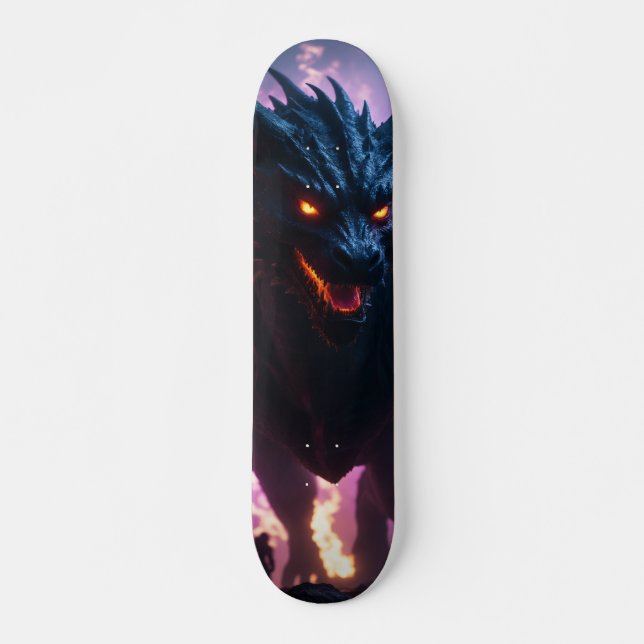 Tabla de skate Monstruoso Dragón Azul Skateboard (Vorne)