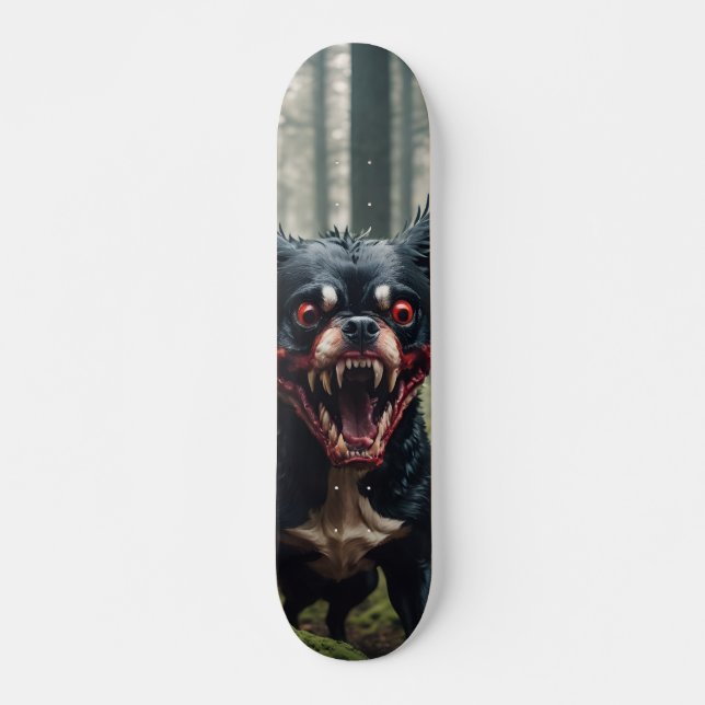 Tabla De Skate Perro Poseído Agresivo   Skateboard (Vorne)