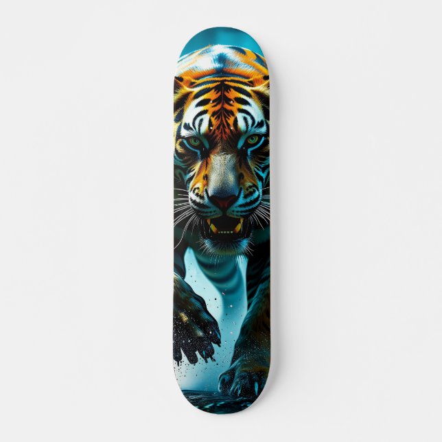 Tabla de Skate Tigre Atacando Skateboard (Vorne)