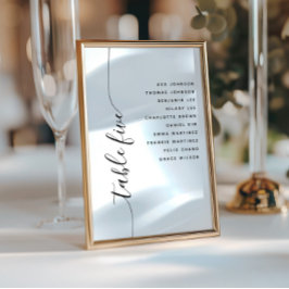 Table 5 Vertical Script Wedding Seating Chart Card Einladung
