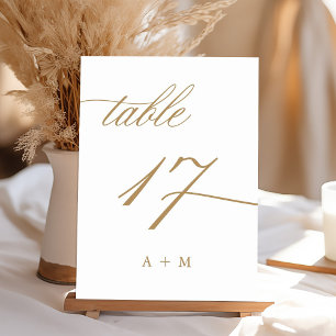 Table Appel Romantique en Calligraphie de Mariage Numéro