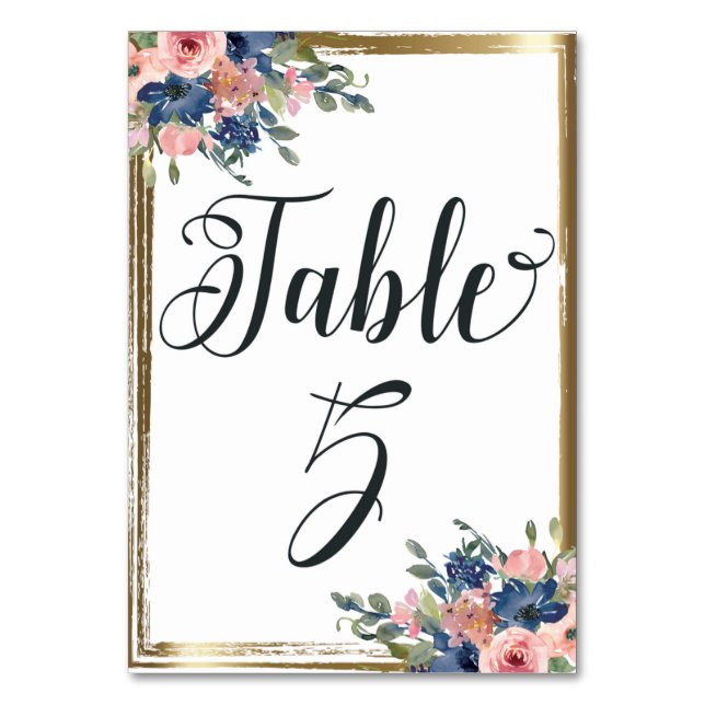 Table Aquarelle Florale calligraphie Numéro de tableau C (Par défaut)