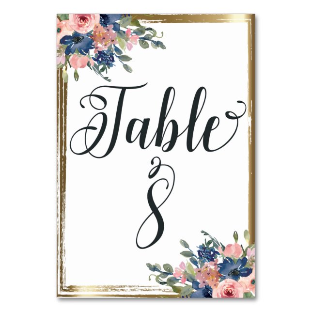 Table Aquarelle Florale calligraphie Numéro de tableau C (Par défaut)